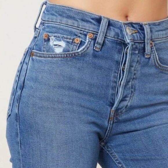 RE/DONE 90s High Rise Ankle Crop Jeans – Size 27 – Dark Stone Wash - Picture 13 of 14